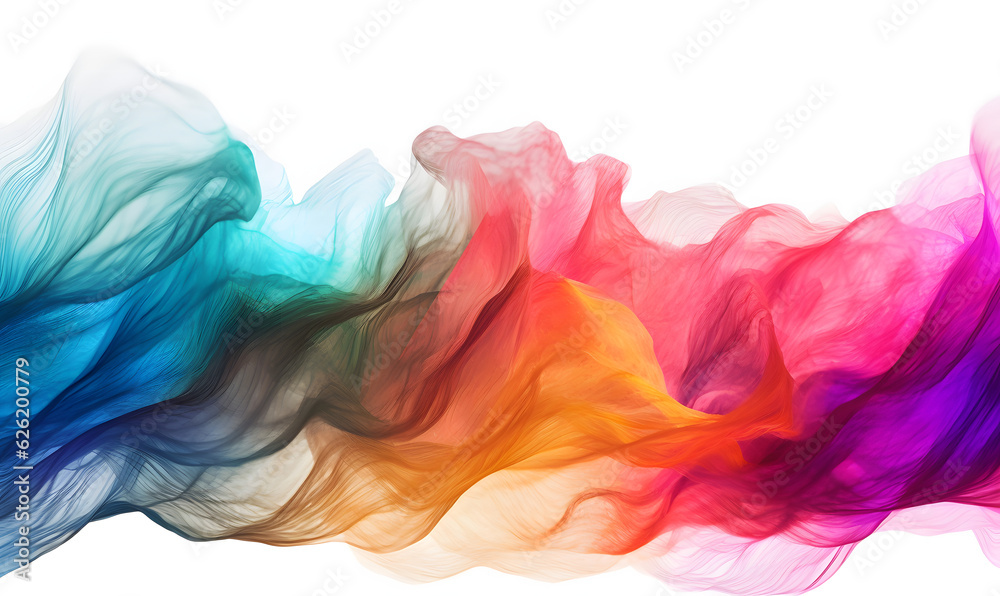 Abstract wave background. Colorful flowing wave lines isolated on white background. Colorful wave Liquid shape. Watercolor background. blush colored waves. Generative Ai 