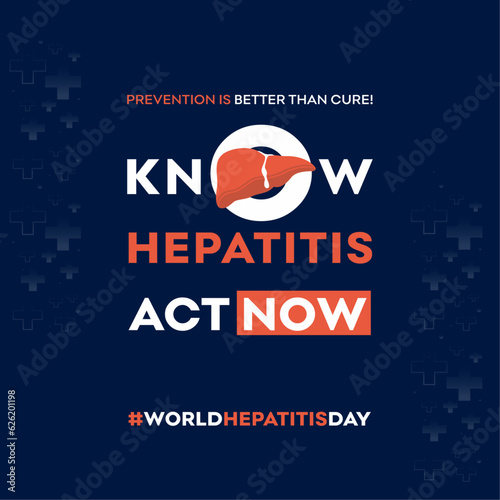 Know Hepatitis, Awareness, Healthcare, Medical Poster. World Hepatitis Day Creative Typography Vector Design template