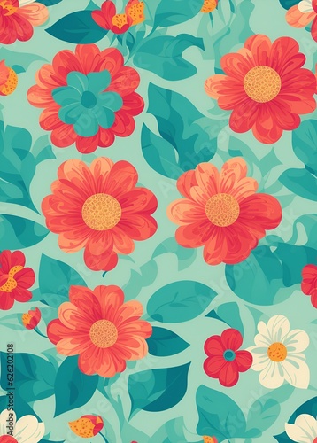 Wallpaper Mural seamless floral pattern Torontodigital.ca