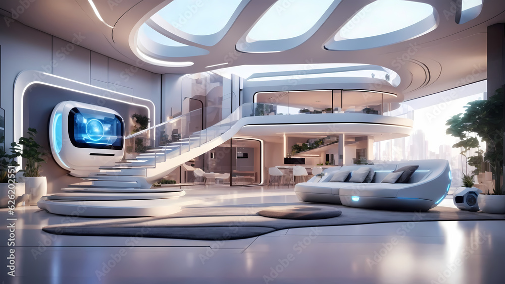 Futuristic Smart Home Interiors Futuristic Smart Home Interiors