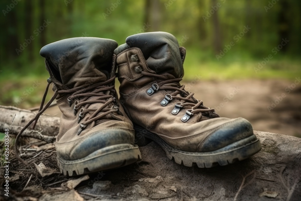 Army boots dirty forest. Generate Ai Army boots dirty forest. Generate Ai