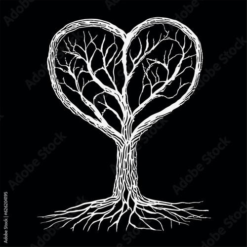 heart shaped vector tree