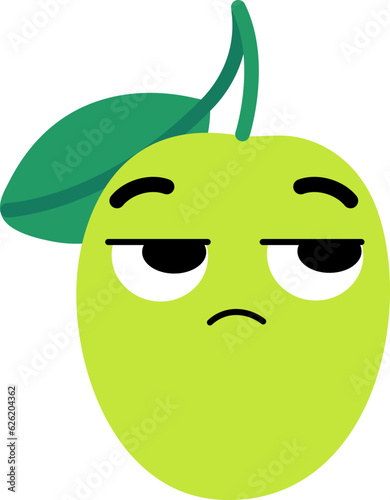 Jujube Face Looking Right Mistrust