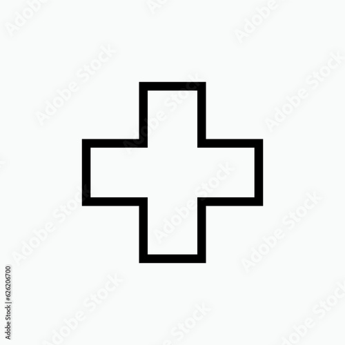 Add Icon. Plus, Positive. Ambulance, Medical Logo. Increase Sign and Symbol for Design, Presentation, Website or Apps Elements - Vector. 