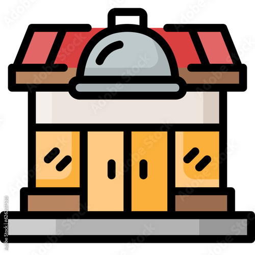 restaurant filled outline icon