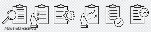 Checklist and report vector line icon, line art collection eps 10