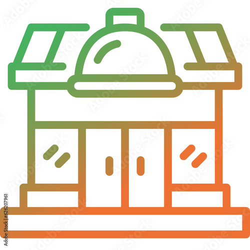 restaurant gradient line icon