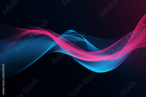 Stunning wallpaper design featuring a captivating blue background adorned with a graceful pink swoosh, adding a touch of elegance. Ai generated