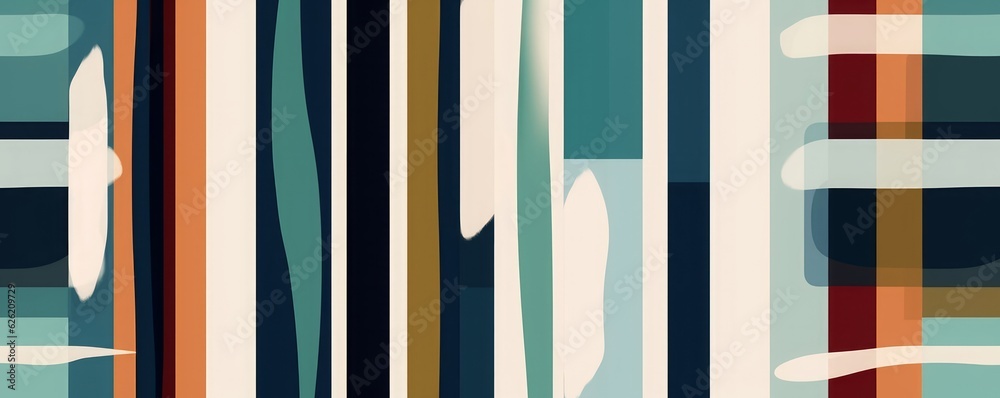 Bright abstract minimalist striped print. Contemporary seamless pattern. Fashionable template for design, Generative AI