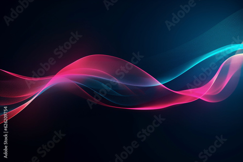 Stunning wallpaper design featuring a captivating blue background adorned with a graceful pink swoosh, adding a touch of elegance. Ai generated