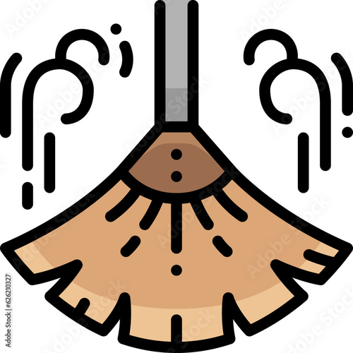 Broom filled outline icon