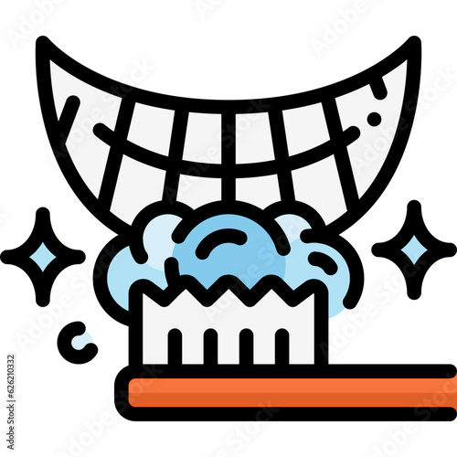 Brushing teeth filled outline icon