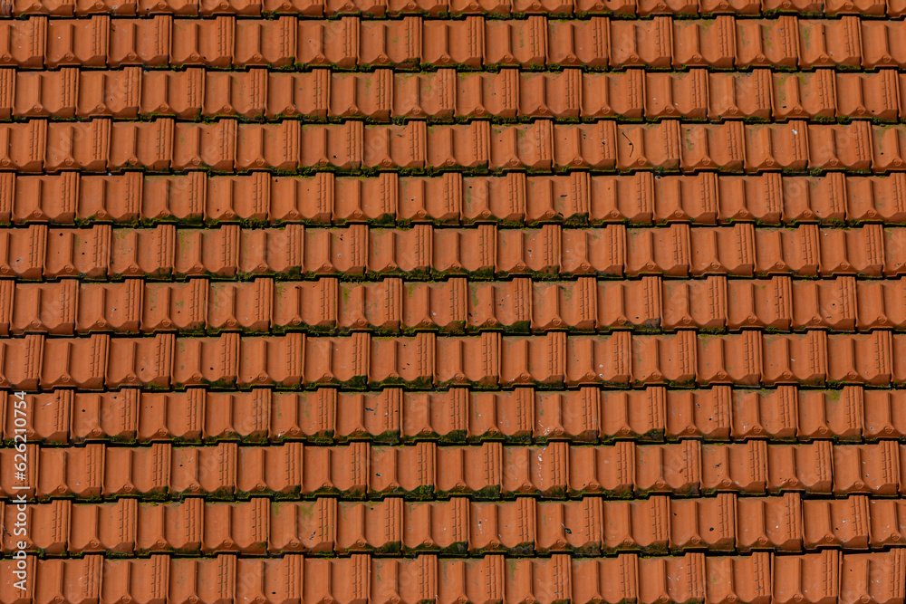 brown ceramic roof tiles close-up brown ceramic roof tiles close-up