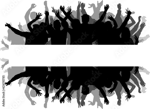 Dancing people silhouettes , abstract background.