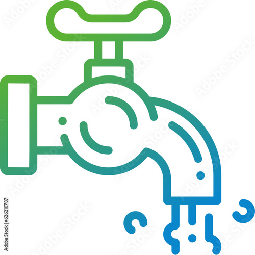 Faucet gradient line icon
