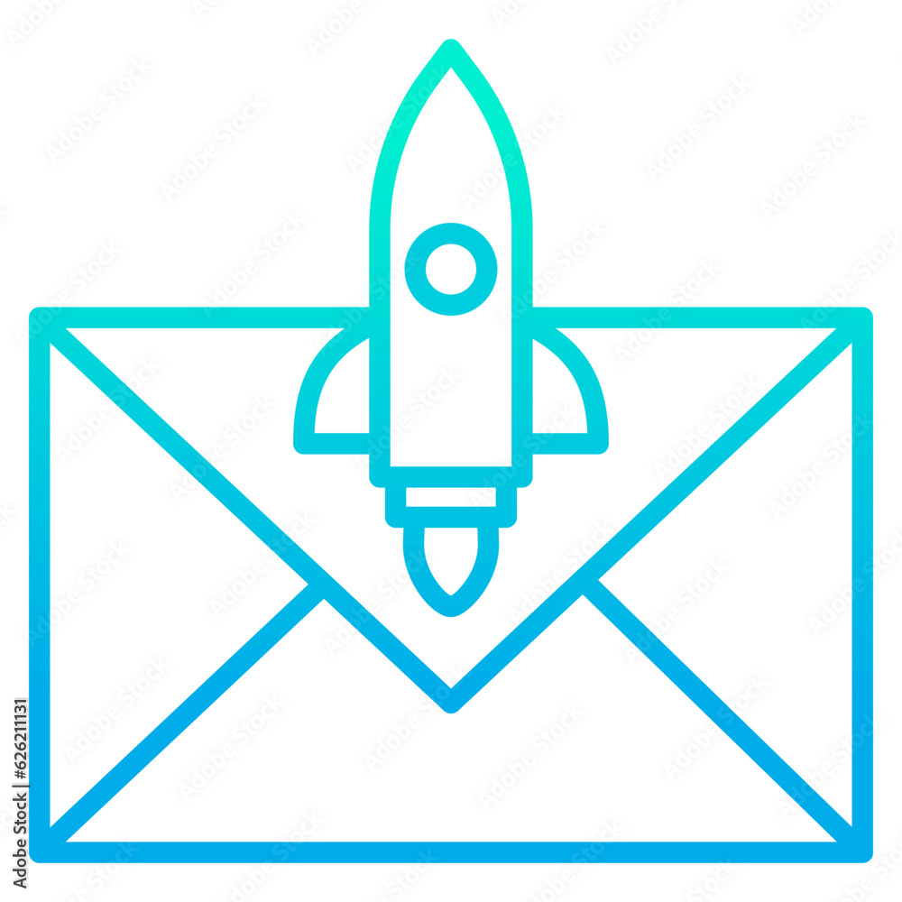 Outline gradient Email Launch icon