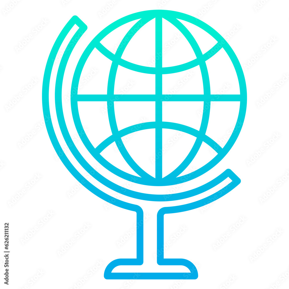 Outline gradient Globe icon Outline gradient Globe icon