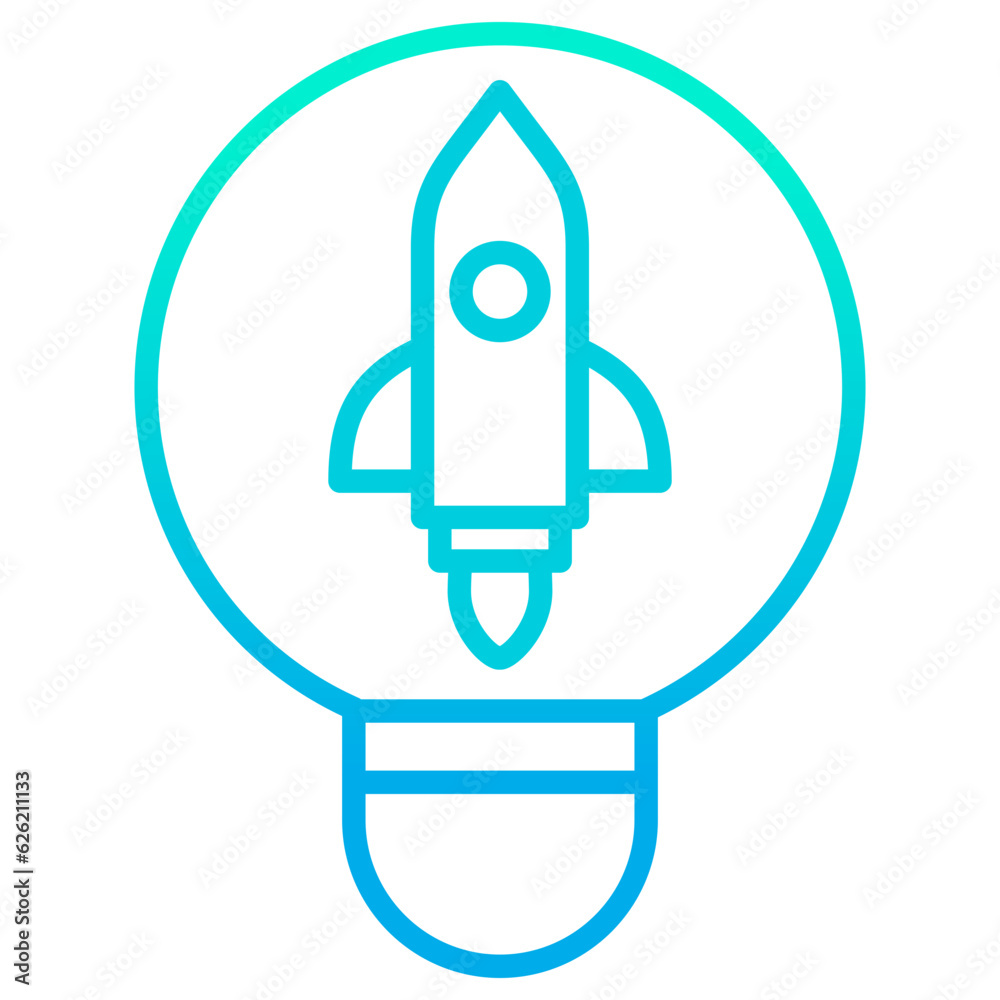 Outline gradient Launch Idea bulb icon Outline gradient Launch Idea bulb icon