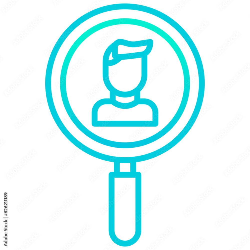Outline gradient User Search icon