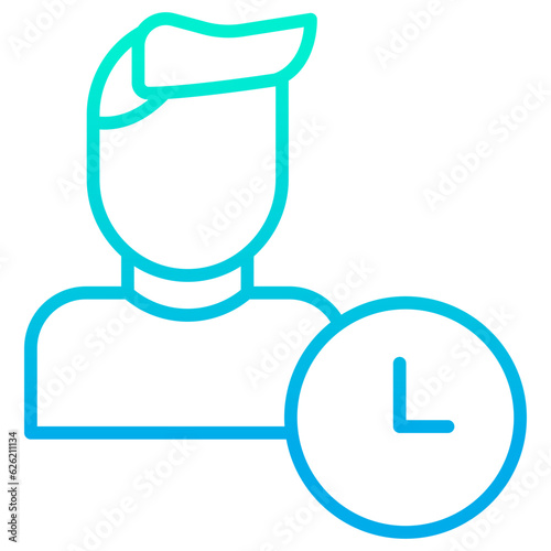 Outline gradient User Time icon © kiran Shastry