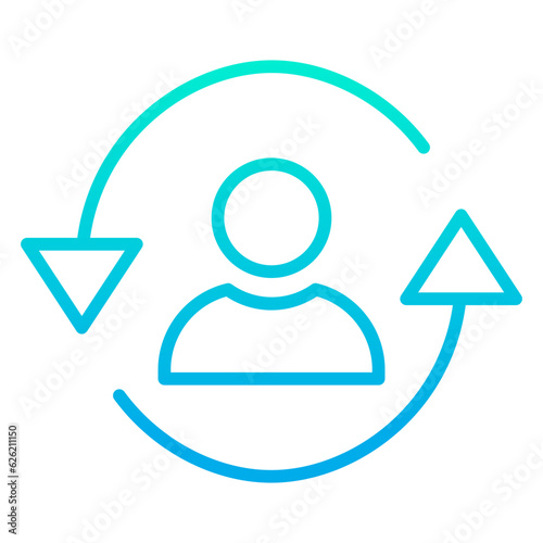 Outline gradient User Retention icon