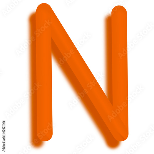 Uppercase English alphabet 3D model is self-drawn.