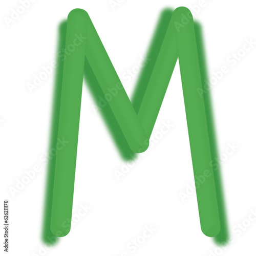 Uppercase English alphabet 3D model is self-drawn.