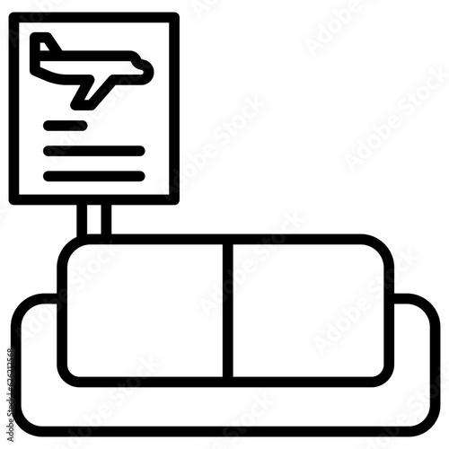 Outline waiting sofa icon