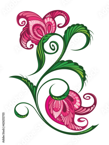 Stylized and Beautiful Paisley flower, Textile Paisley Design. Textile Fabrics Design