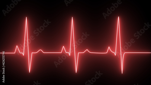 Red color heartbeat line. ECG or EKG cardio graph symbol.