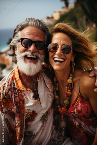 Joyous senior couple on the vacation