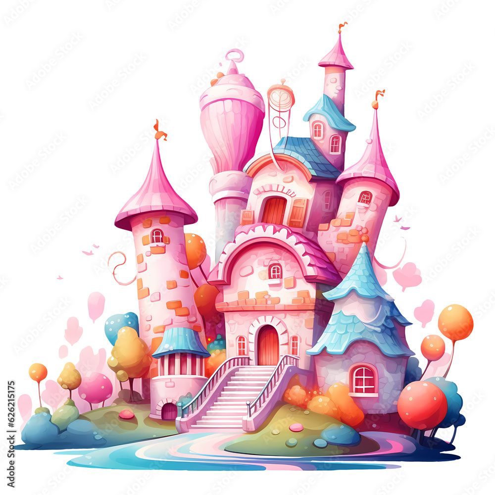 Fantasy Candy Land Watercolor Clipart