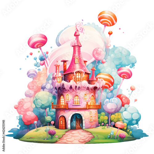 Fantasy Candy Land Watercolor Clipart