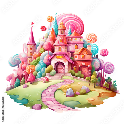 Fantasy Candy Land Watercolor Clipart