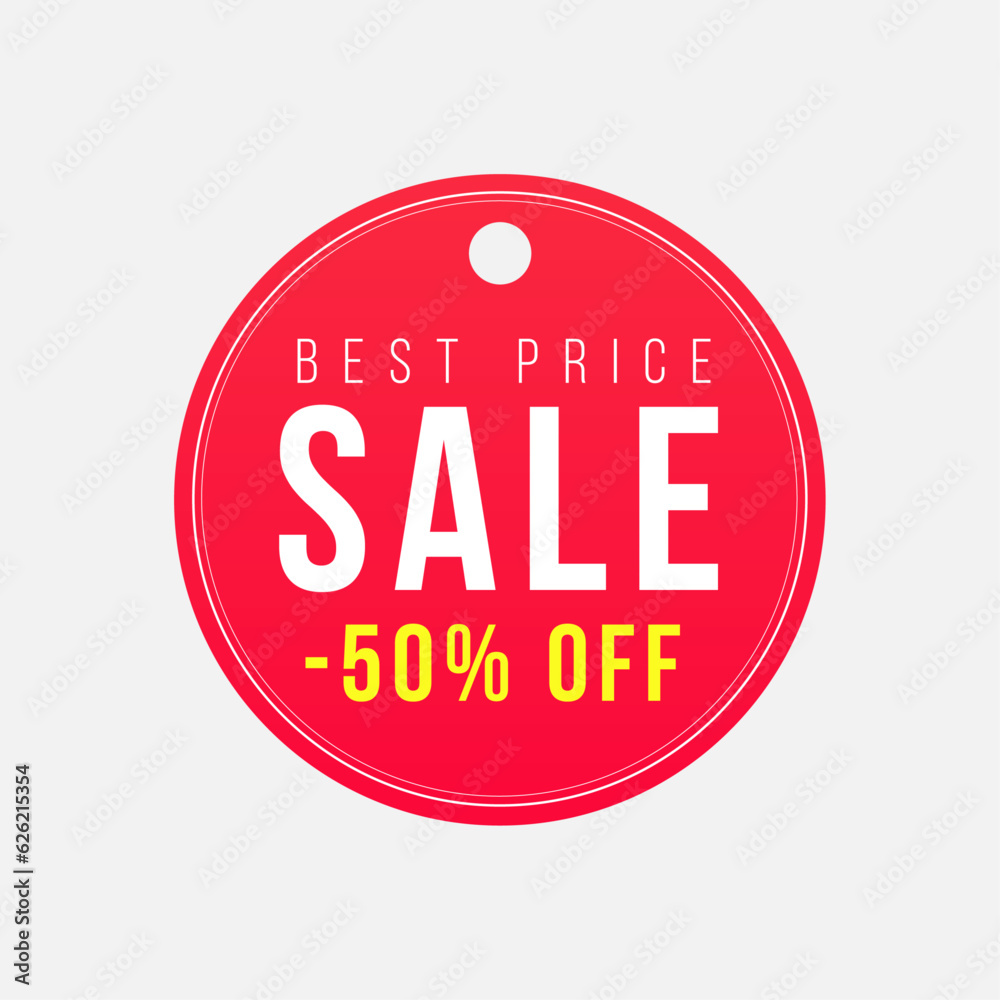 Red sale button, Sale label, Best price label 50% Off Red sale button, Sale label, Best price label 50% Off