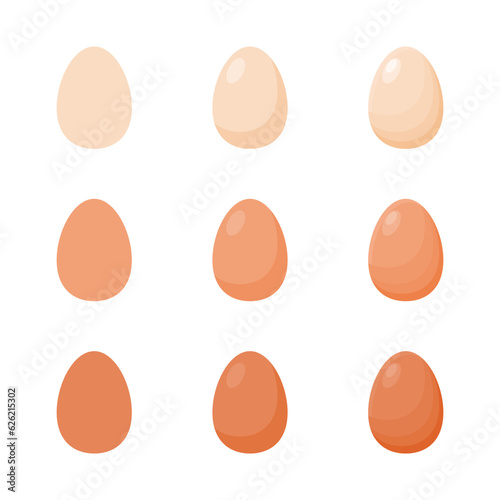 A vector drawn raw egg illustration with various colors and amount of details