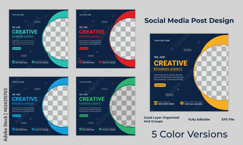 Set of Editable social media banner template design for Facebook, Instagram, and web ads post, with layout Set of Editable social media banner template design for Facebook, Instagram, and web ads post, with layout