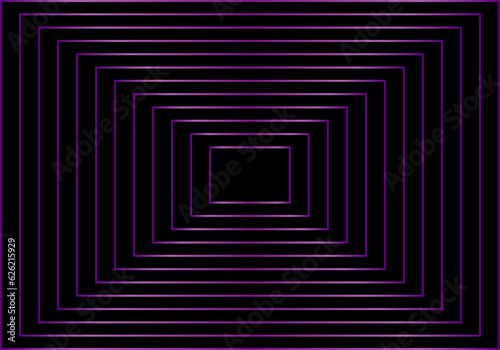 Fondo de rectángulos concéntricos morados sobre fondo negro
