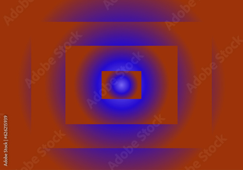Fondo abstracto de rectángulos concéntricos en degradado azul y rojo