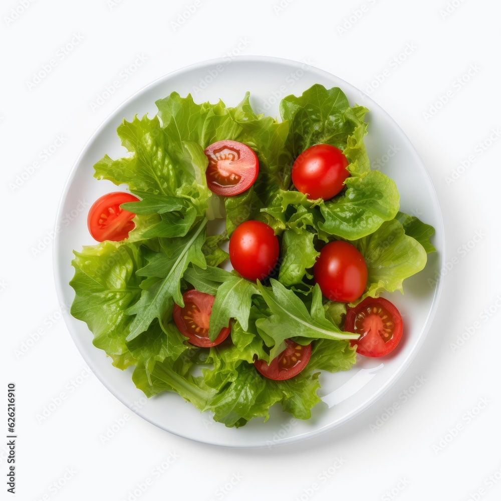 A fresh and colorful salad on a white plate A fresh and colorful salad on a white plate