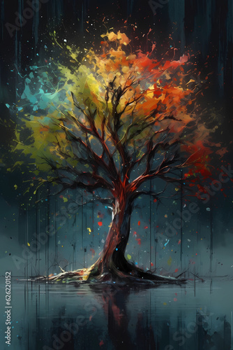 Tree of Life in Pastel Colors - Whimsical Nature Whimsical nature illustration of the Tree of Life adorned with pastel colors. Celebrate the harmony of life and nature with this enchanting artwork