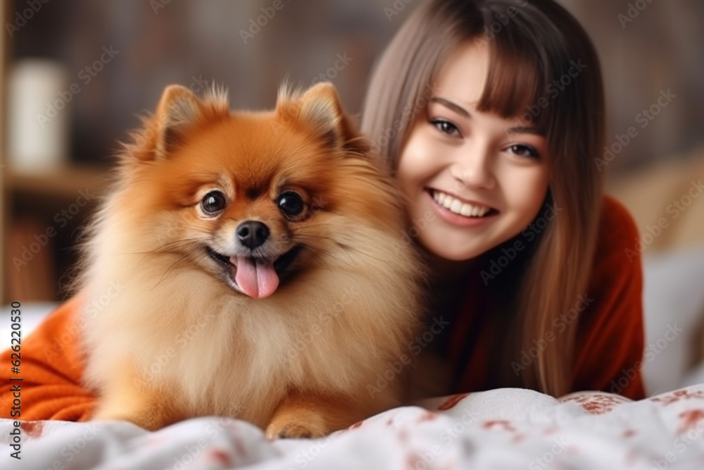Conception of care. Cute little dog is in the grooming studio. Generative AI Conception of care. Cute little dog is in the grooming studio. Generative AI