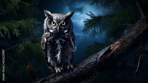 an owl sitting on a branch