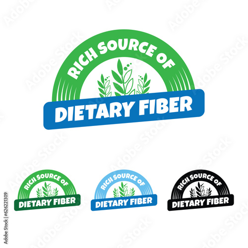rich source of dietary fiber, Icon, Emblem, Badge, Seal, Stamp, Sticker, Label, Logo, Packaging Design, Flat Vector, Isolated illustration, latest design.