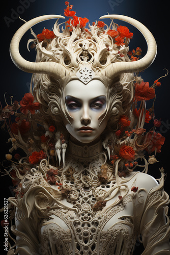 surreal portrait of the monster Maleficent. Generative Ai