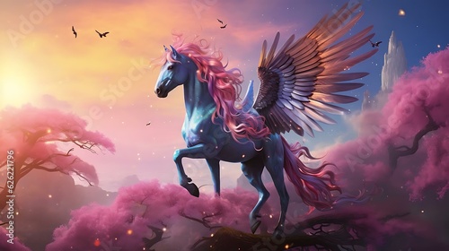 a horse with wings and wings