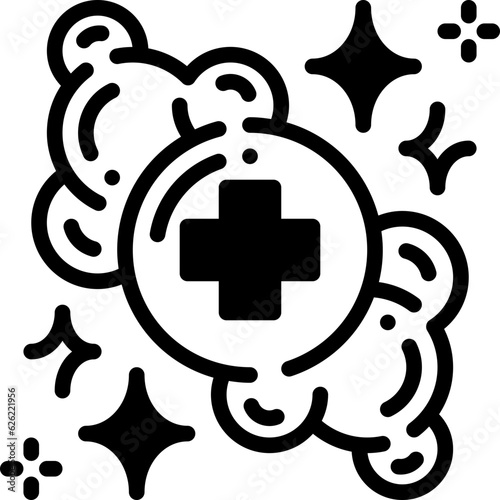 Bubbles solid line icon