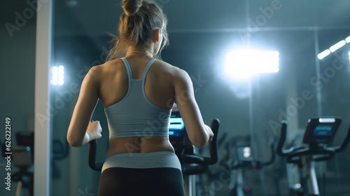 Woman doing cardio exercises at the gym