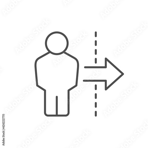 Boundary crossing line outline icon