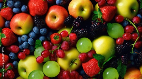 Fresh mixed fruits background